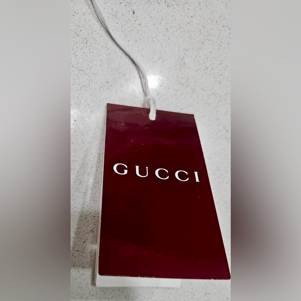 🔥 Authentic GUCCI Sweater Tag – Burgundy & White – Original Hangtag – New 🔥